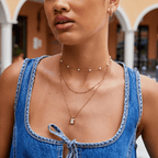 Valerie Layered White Pendant Necklace — view 5