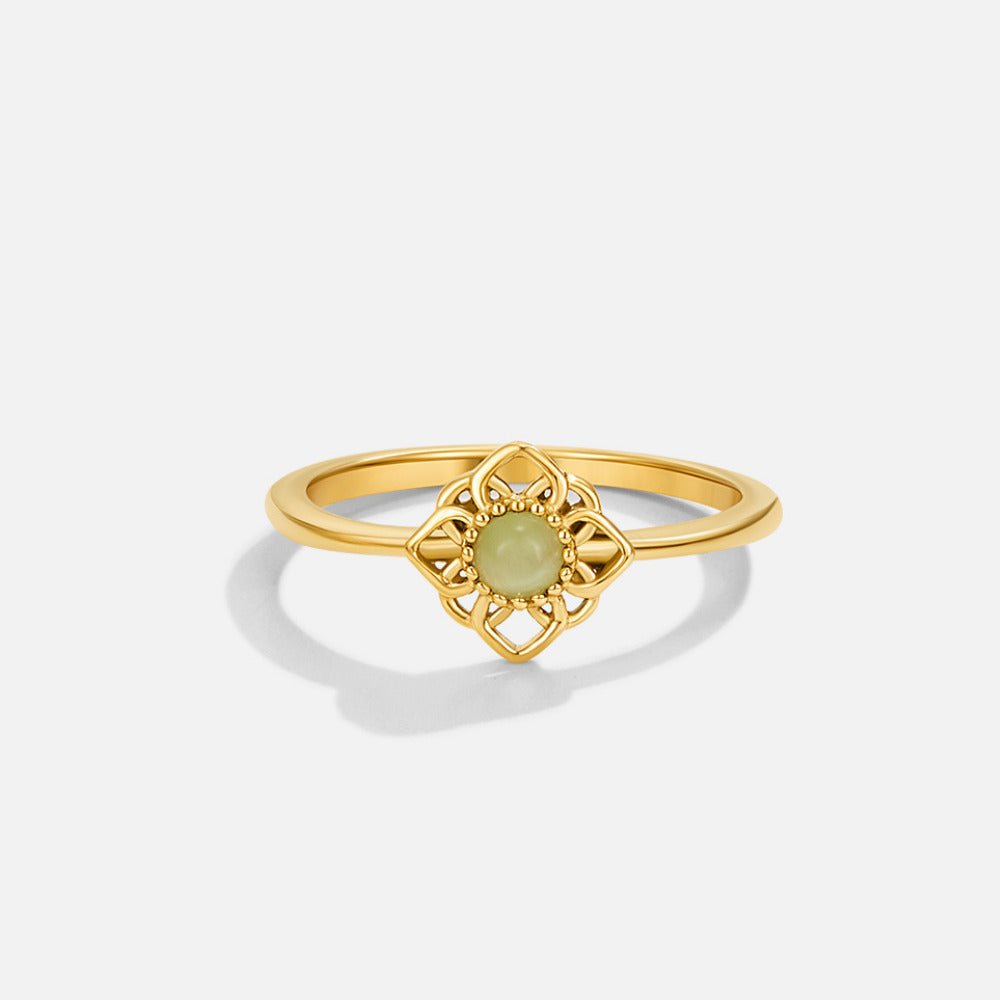 Vintage Lotus Flower Opal Ring — view 1