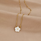 White Blossom Flower Necklace — view 1