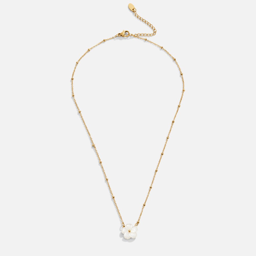 White Blossom Flower Necklace — view 5