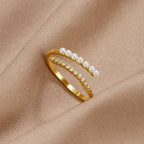 “Wrap Me” Pearl & Crystal Ring — view 1