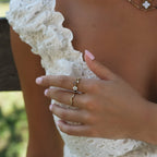 Crystal White Blossom Ring Gold — view 3