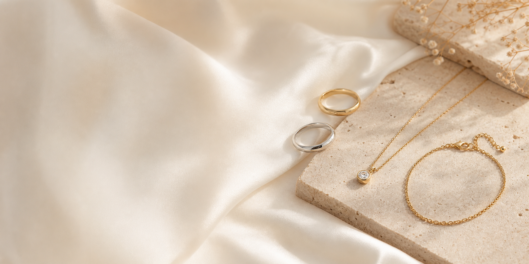 Gold and silver jewelry gift set